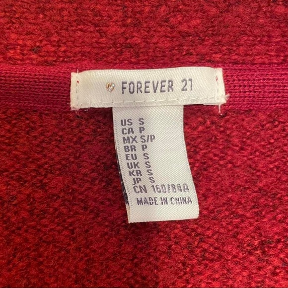 Forever 21 red burgundy fuzzy cardigan - Picture 4 of 4
